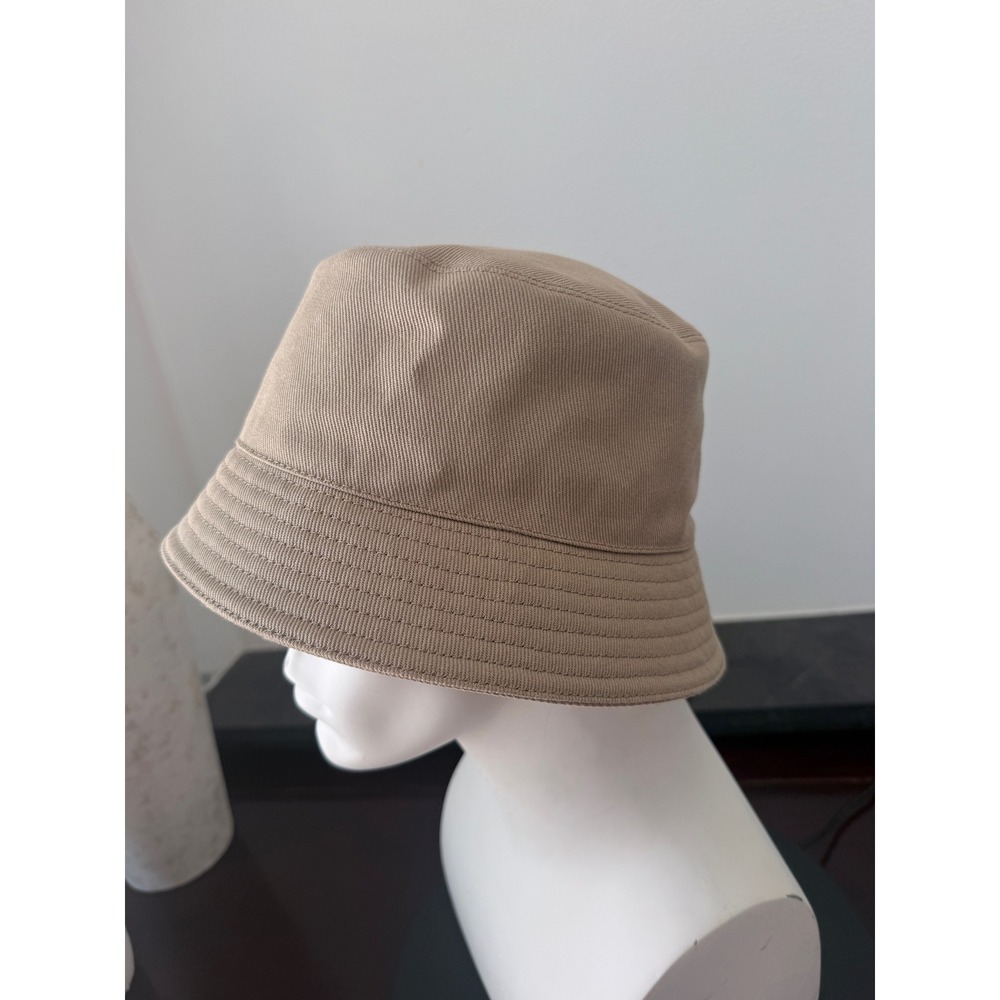 Prada 1HC137 100% cotton bucket hat with embroidered white stitch logo - Picture 3 of 9